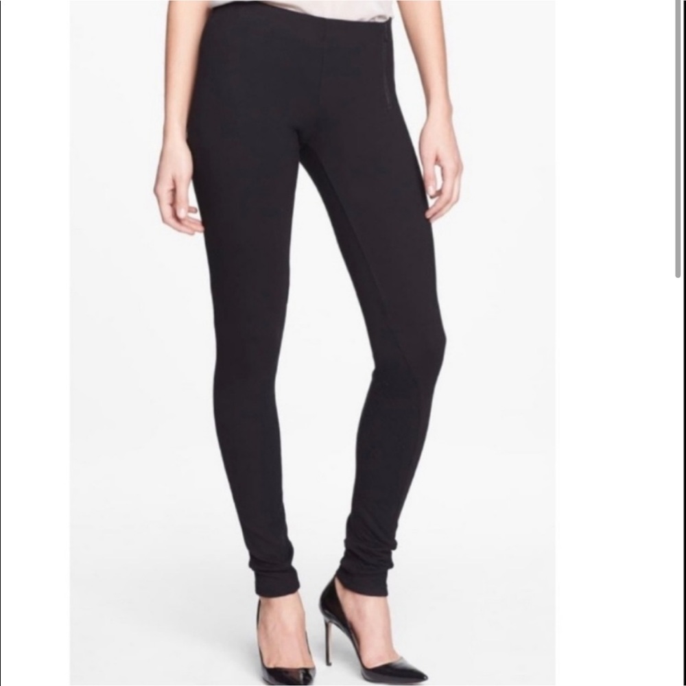 THEORY Black Redell K Moto Leggings P (0-00)